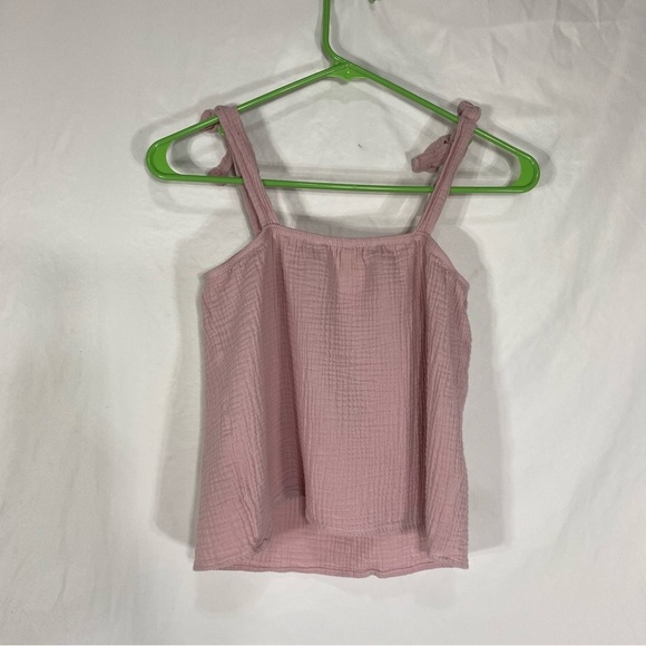 Walking on Sunshine Girl’s Tie Shoulder Dusty Pink Summer Top - Picture 5 of 6